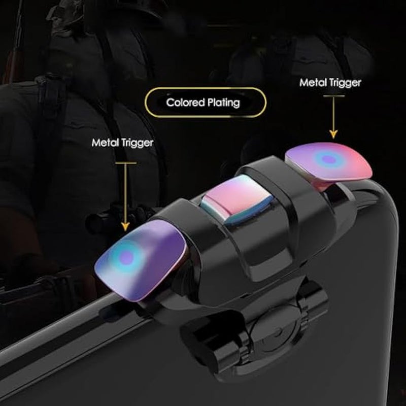MWS-ForCamping Mobile Trigger, Game Controller for iPhone Android, PUBG Cellphone Gaming Joystick 4 Fingers Operation, with Sensitive Shoot Aim Keys for Fornite/Knives Out/Rules of Survival (black) - Image 4
